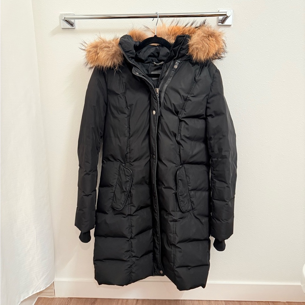 Mackage Down Parka with Fur Lined Hood - Black, Large